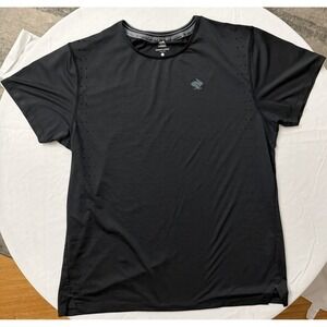 Rabbit Men T Shirt XL Charcoal Logo Short Sleeve Split Side Crew Neck Running